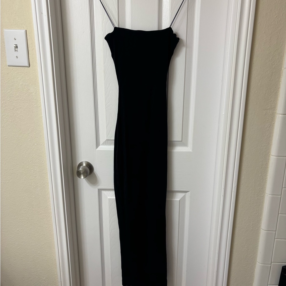 Jalia Black Thin Strap MESHKI Dress